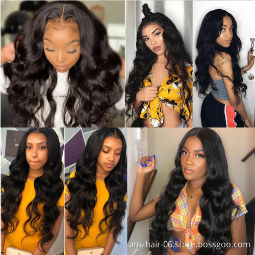 Wholesale Cheap Body Wave Human Hair Hd Full Lace Front Wig Raw Indian Virgin Human Hair 13x4 13x6 Transparent Lace Frontal Wig
